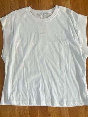 Zara Women White Sleeveless Tank Top